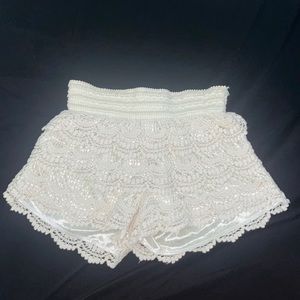 crochet/lace shorts